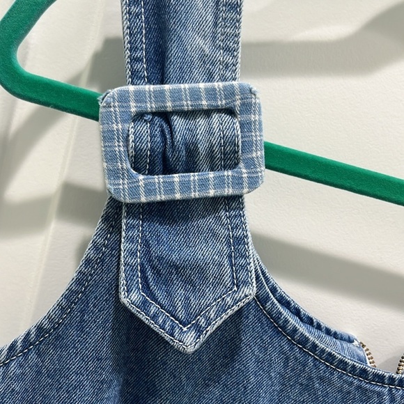 Vintage Switch Denim Midi Tank Dress Sz 9 Medium - Picture 4 of 7